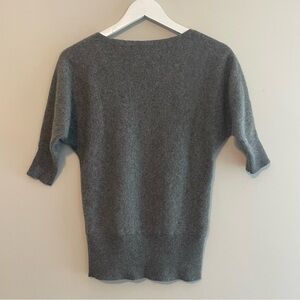 ANN TAYLOR 100% Cashmere Dollman Sleeve Sweater Gray Size Small